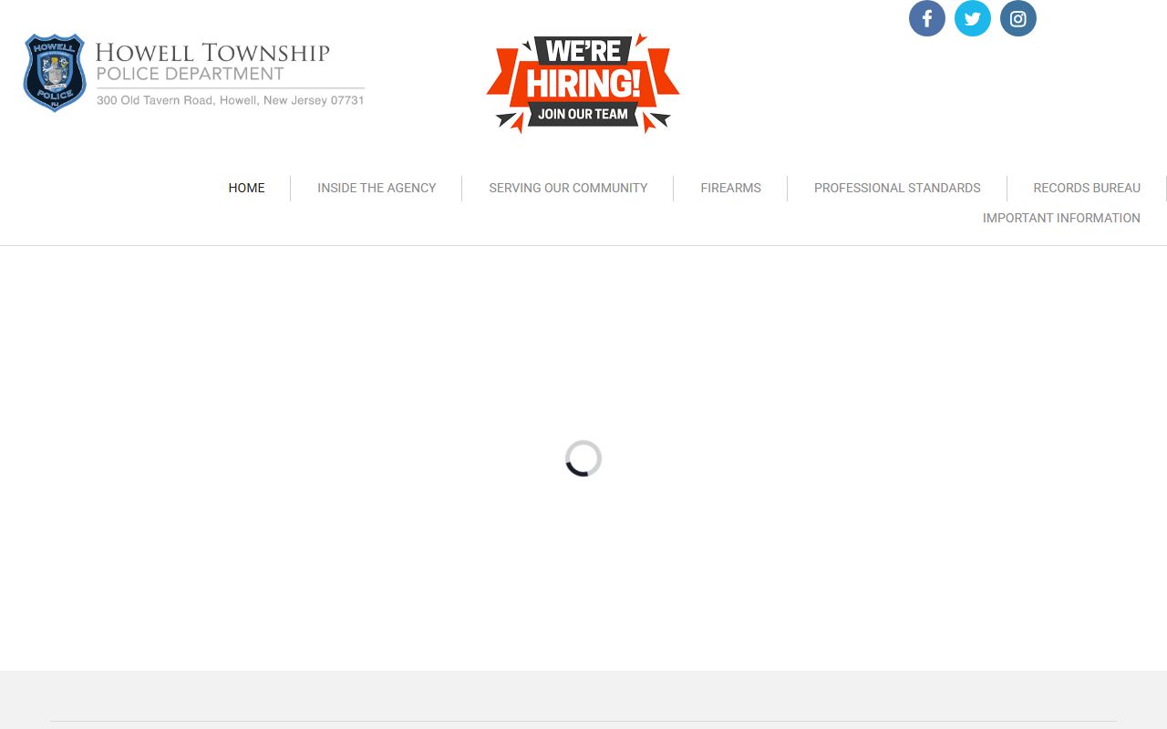 Howell Township Police Department website for traffic and police records