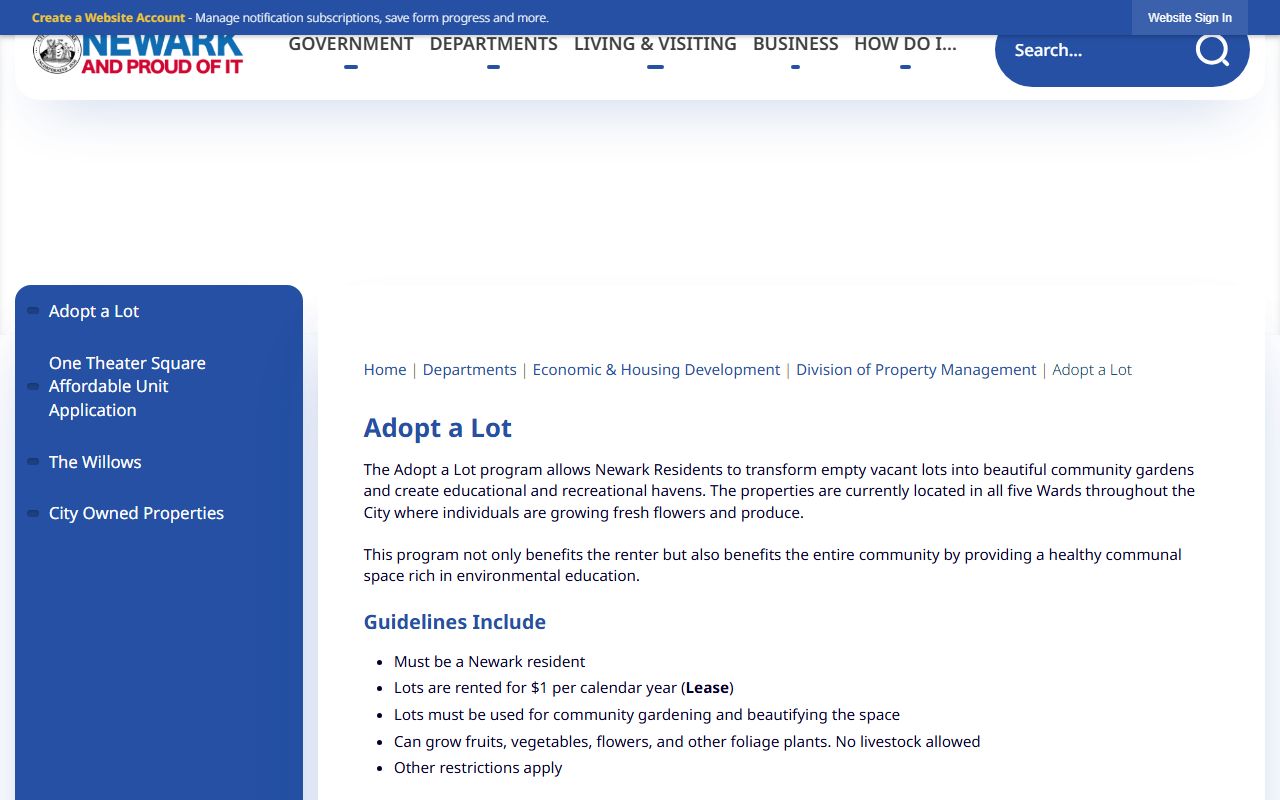 Newark OPRA request page for obtaining traffic ticket records