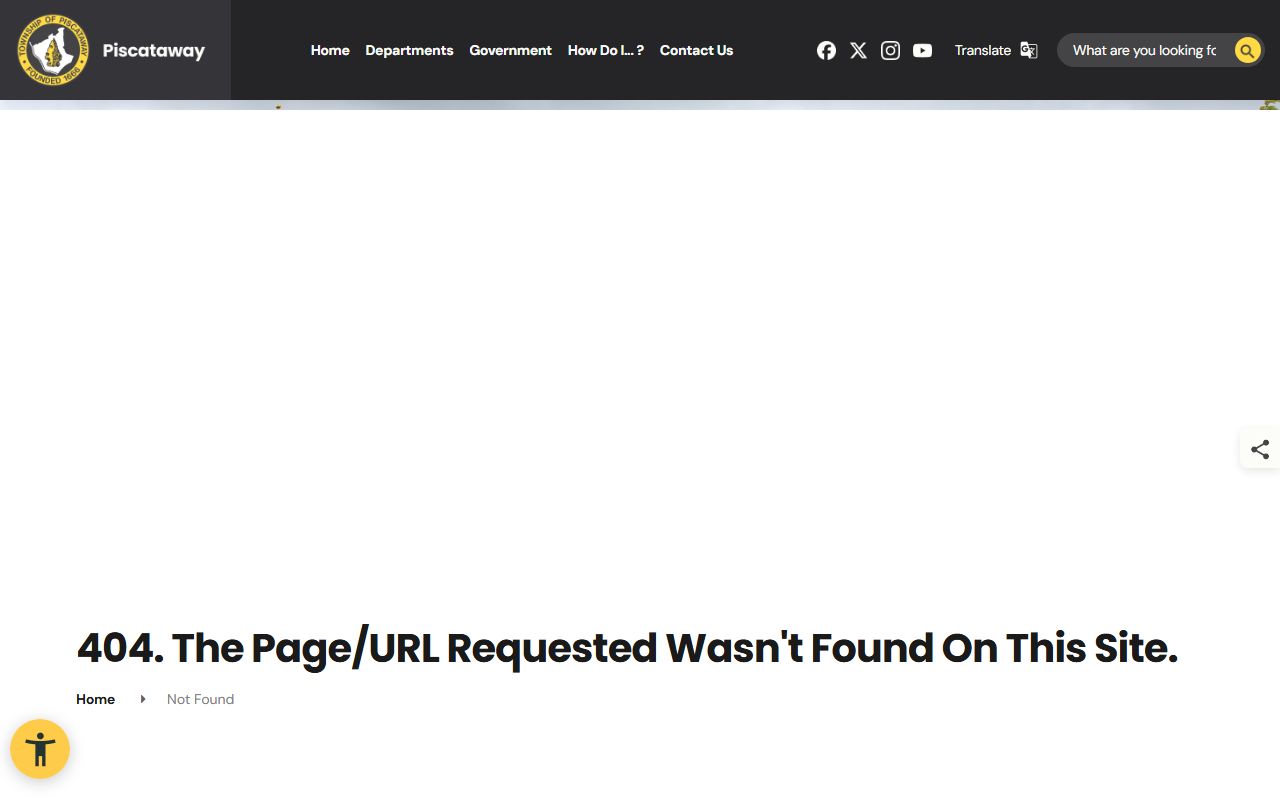 Piscataway Township Municipal Court page with traffic ticket records information
