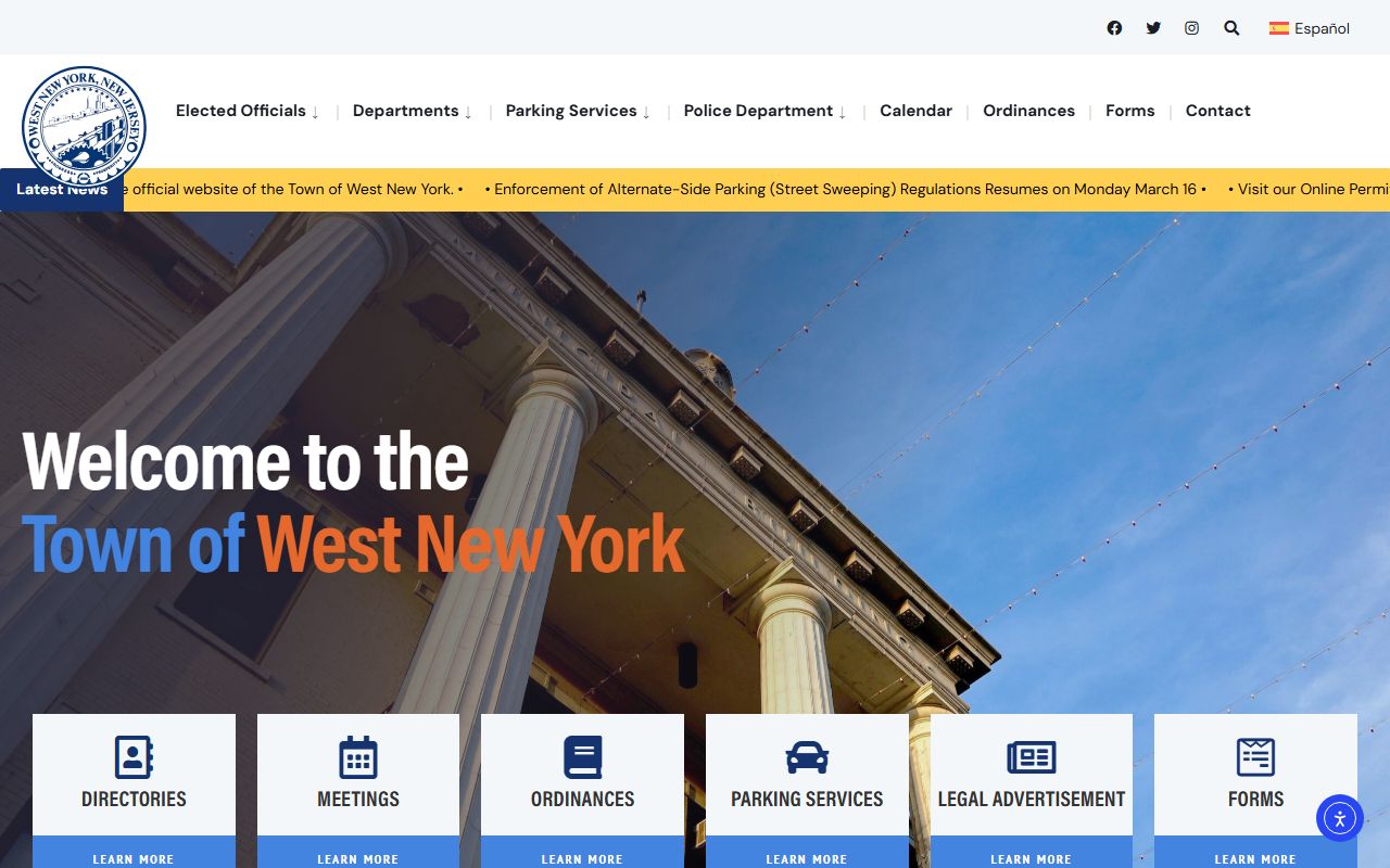 West New York official website with municipal court and traffic ticket information
