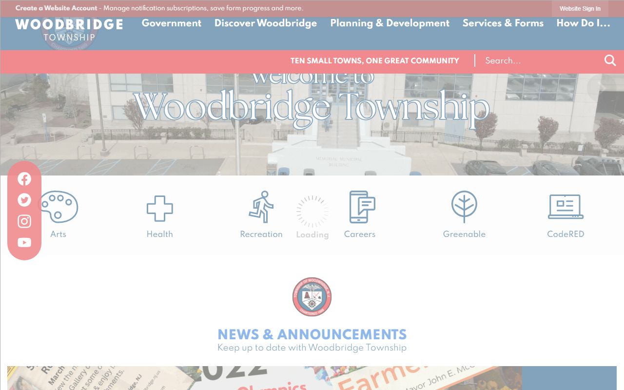 Woodbridge Township official website for municipal court and traffic ticket records