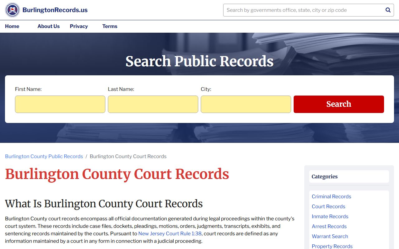 Burlington County Court Records