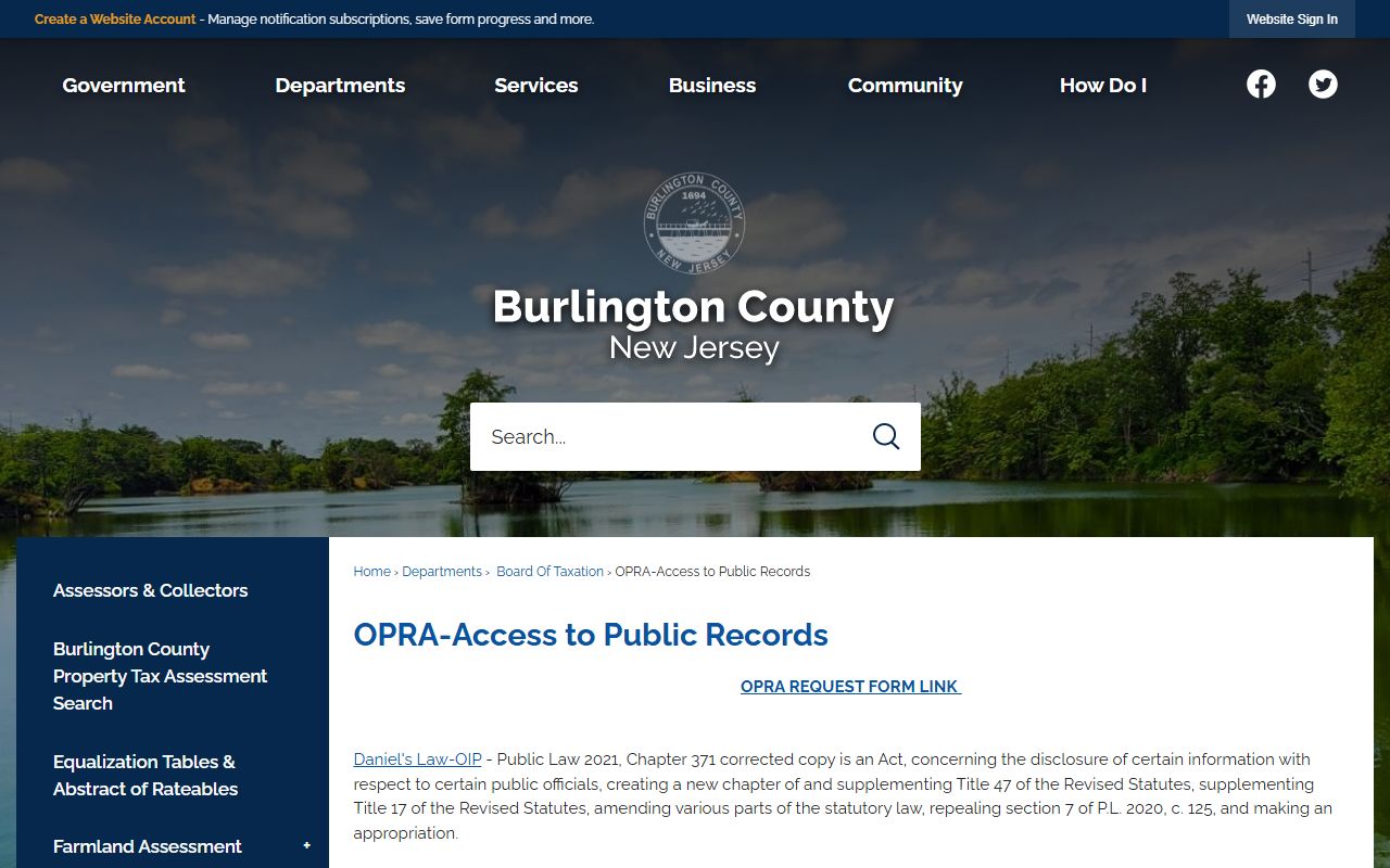 Burlington County OPRA Access