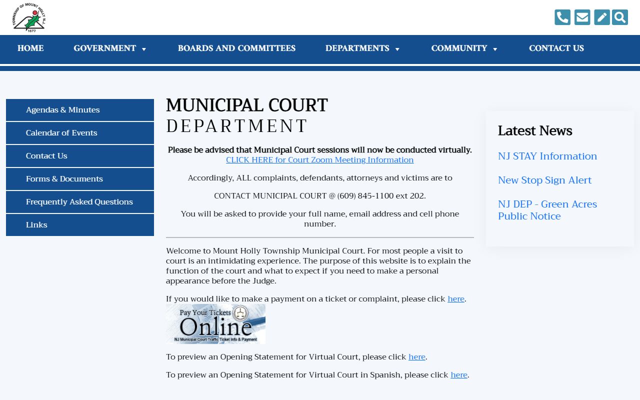 Mount Holly Township Municipal Court