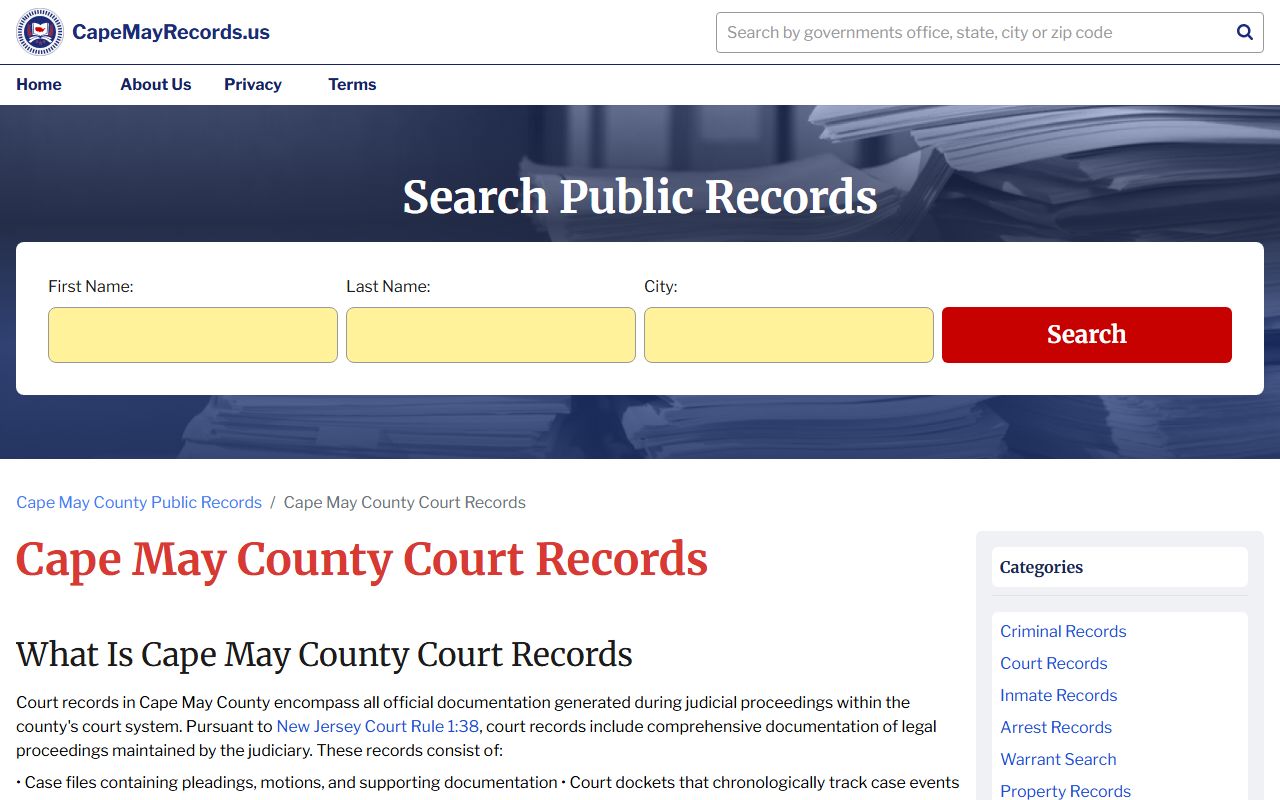 Cape May County Court Records