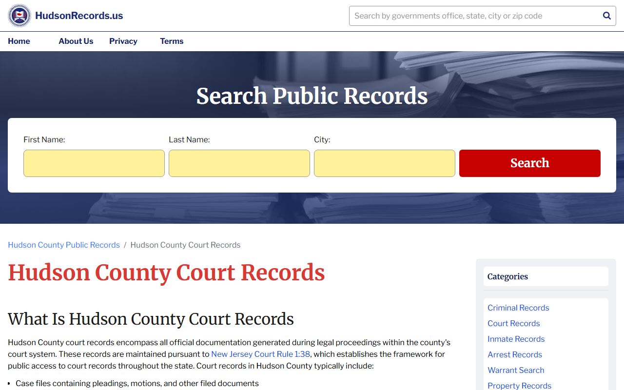 Hudson County Court Records