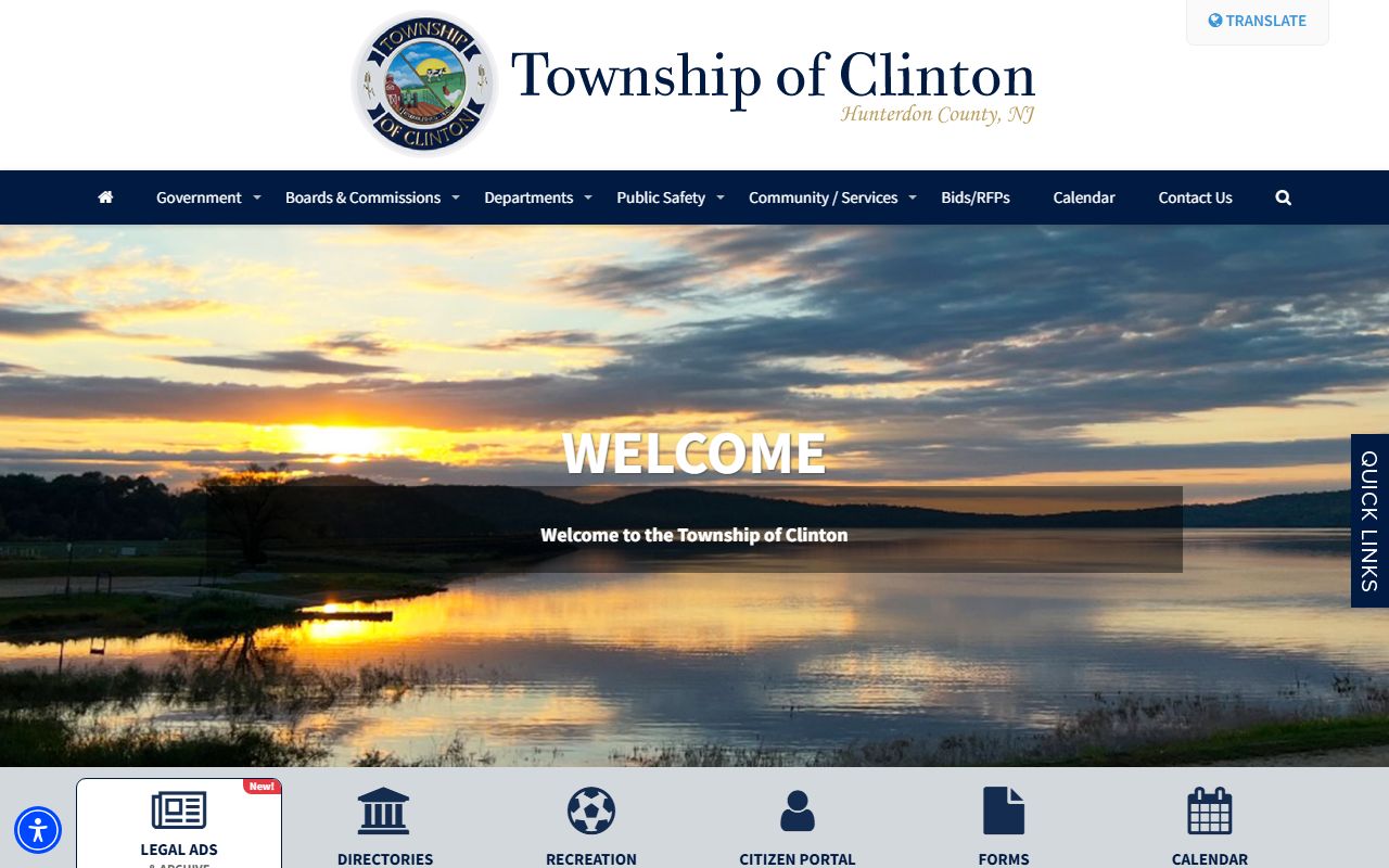 Clinton Township Municipal Court website for Hunterdon County traffic ticket records