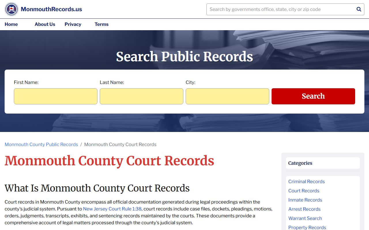 Monmouth County Court Records