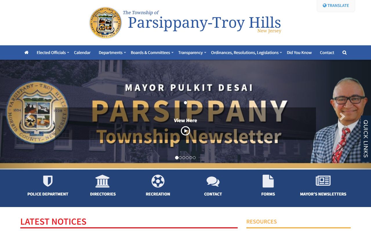 Parsippany-Troy Hills Municipal Court traffic ticket records in Morris County