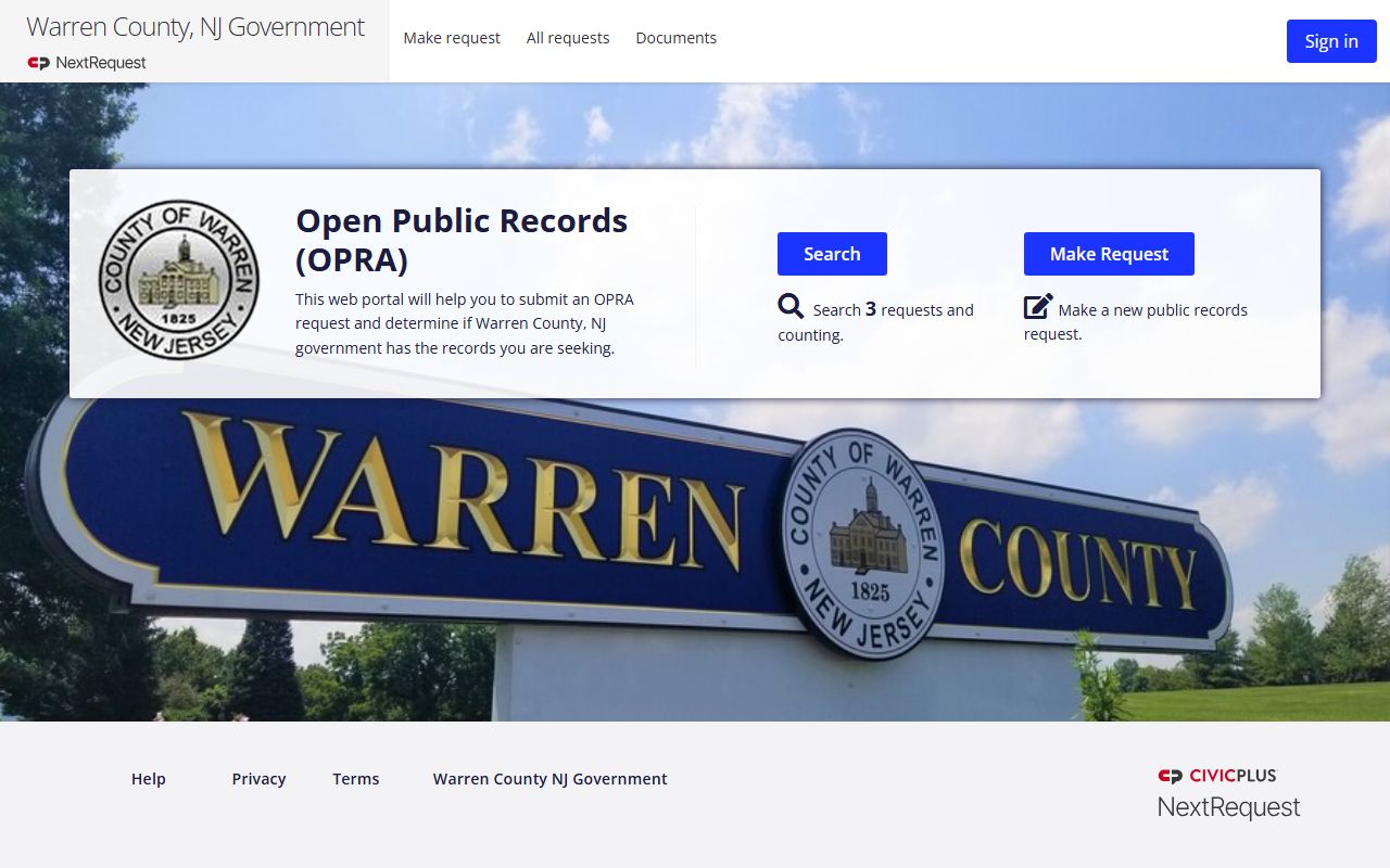 Warren County OPRA Portal