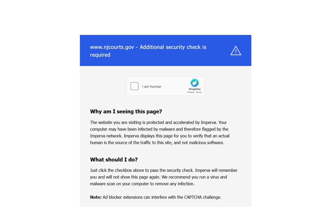 New Jersey Courts EAP information page for traffic ticket records access