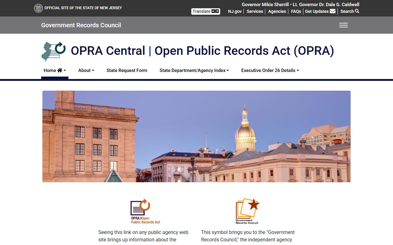 New Jersey Open Public Records Act portal for accessing traffic ticket records